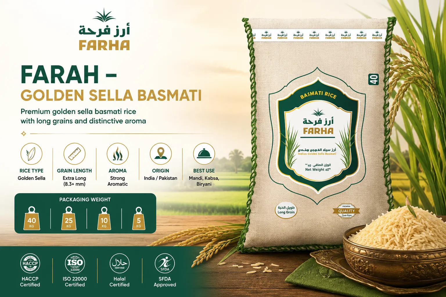 Farah — Golden Sella Basmati Rice